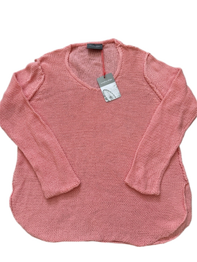 NWT Wooden Ships seed stitch peach sweater sz S/M